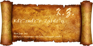 Kázmér Zalán névjegykártya