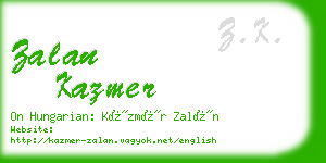 zalan kazmer business card